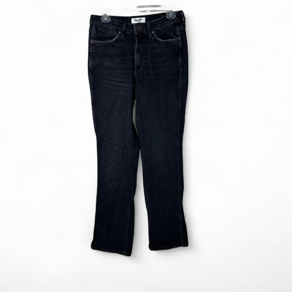 Wrangler Bootcut Jeans Mens 28x34 Black Denim‎ Western Cowboy